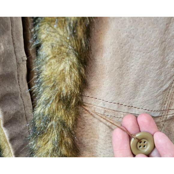 Jamie Nicole Collection 100% Genuine Leather Jacket With Fur Trim Size‎ Medium - Picture 3 of 11